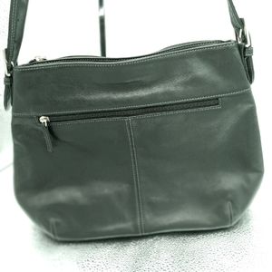 Tignanello Black Leather Shoulder Bag w/Adjustable Strap.